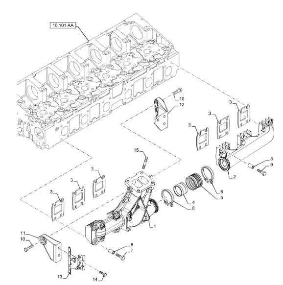504289341 - Коллектор выпускн. мал. ДВС Cursor9T T8./Mg.